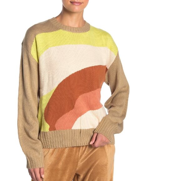 🎁 Lush Retro Colorblock Sweater - Picture 1 of 5